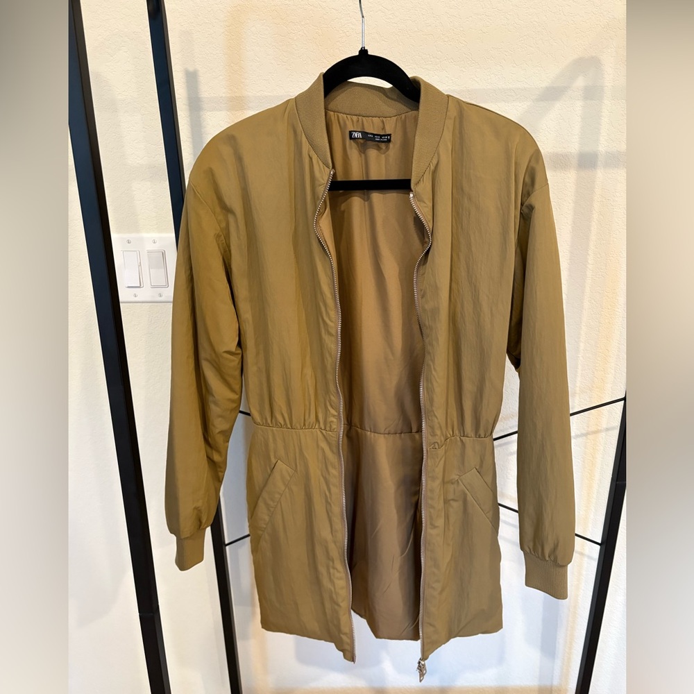 Zara Khaki Longline Jacket